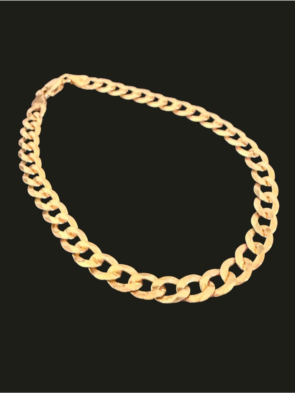 Cuban Link Curb Chain Gold Over 925 Sterling Silver 7.5” Long 5mm Made in Italy